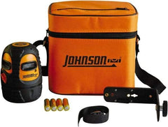 Johnson Level & Tool - 1 Beam 200' (Interior) 300' (Exterior) Max Range Self Leveling Line Laser - Red Beam, 1/8" at 50' Accuracy, 3-3/4" Long x 5-1/4" High, Battery Included - Exact Tool & Supply