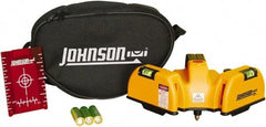 Johnson Level & Tool - 2 Beam 65' (Interior) Max Range Line Laser Level - Red Beam, 1/16" at 20' Accuracy, 6-1/2" Long x 4" Wide x 6-1/2" High, Battery Included - Exact Tool & Supply
