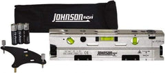 Johnson Level & Tool - 3 Beam 100' (Interior) Max Range Torpedo Laser Level - Red Beam, 1/8" at 50' Accuracy, 3-1/8" Long x 10" Wide x 2-1/4" High, Battery Included - Exact Tool & Supply
