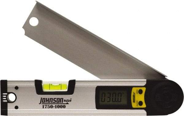 Johnson Level & Tool - 225° Measuring Range, Digital Protractor - 0.01° Resolution, 10 Inch Long Blade, Accuracy Up to 0.03°, CR2032 Lithium Battery Not Included - Exact Tool & Supply