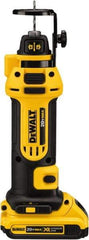 DeWALT - 1/4 and 1/8 Inch Collet, 2,600 RPM, Spiral Saw - 20 Volts, 2 Batteries, Charger Included - Exact Tool & Supply