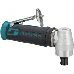Dynabrade - 1/4" Collet, Angle Handle, Air Angle Die Grinder - 15,000 RPM, Rear Exhaust, 23 CFM, 0.4 hp, 90 psi, 1/4 NPT Inlet - Exact Tool & Supply