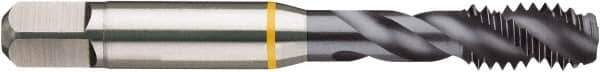 Guhring - #10-24 UNC 2B/3B Modified Bottoming Spiral Flute Tap - Cobalt, TiCN Finish, 2.382" OAL, Right Hand Flute, Right Hand Thread, H5, Series 4408 - Exact Tool & Supply