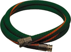 Alliance Hose & Rubber - 2" ID x 2.55" OD x 15' OAL, Cam & Groove Chemical Handling Hose - 200 Max Working psi, -40 to 150°F, 6" Bend Radius, 2" Fitting, Green - Exact Tool & Supply
