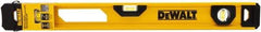 DeWALT - 24" Long 3 Vial I-Beam Level - Aluminum, Yellow - Exact Tool & Supply