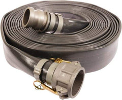 Continental ContiTech - 6" ID x 6.38 OD, 35 Working psi, Gray Pliovic Hose, Lays Flat - 25' Long, -10 to 150°F - Exact Tool & Supply