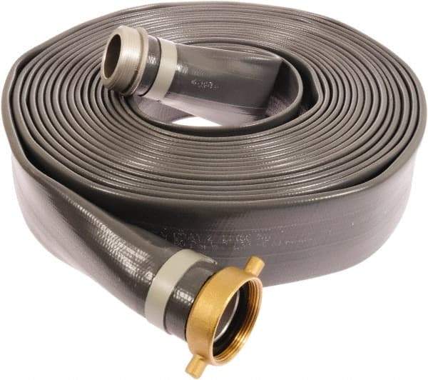 Continental ContiTech - 2" ID x 2.22 OD, 80 Working psi, Gray Pliovic Hose, Lays Flat - 25' Long, -10 to 150°F - Exact Tool & Supply