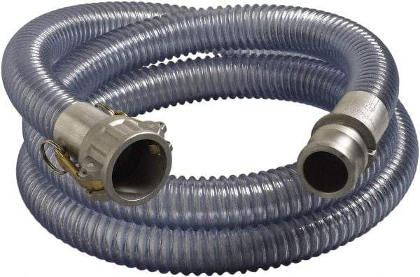 Alliance Hose & Rubber - 1-1/2" Inside x 1.88" Outside Diam, Food & Beverage Hose - 4" Bend Radius, Clear, 10' Long, 50 Max psi, 29 Vacuum Rating - Exact Tool & Supply