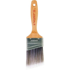 Wooster Brush - 2-1/2" Angled Nylon/Polyester Varnish Brush - 2-15/16" Bristle Length, 6-1/2" Maple Beavertail Handle - Exact Tool & Supply