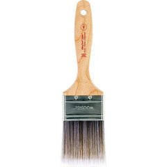 Wooster Brush - 2-1/2" Flat Nylon/Polyester Varnish Brush - 2-15/16" Bristle Length, 6-1/2" Maple Beavertail Handle - Exact Tool & Supply