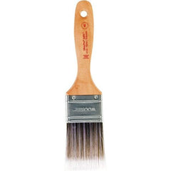 Wooster Brush - 2" Flat Nylon/Polyester Varnish Brush - 2-11/16" Bristle Length, 6-1/2" Maple Beavertail Handle - Exact Tool & Supply