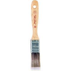 Wooster Brush - 1" Flat Nylon/Polyester Varnish Brush - 2-3/16" Bristle Length, 6-1/2" Maple Beavertail Handle - Exact Tool & Supply