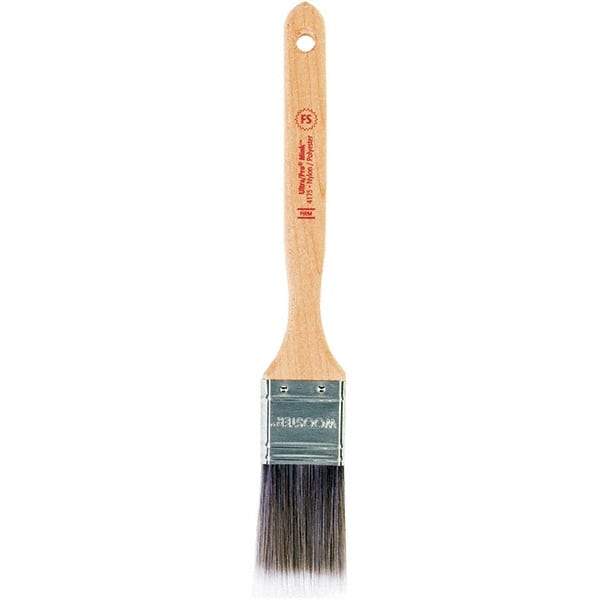 Wooster Brush - 1-1/2" Flat Nylon/Polyester Sash Brush - 2-7/16" Bristle Length, 7.88" Maple Fluted Handle - Exact Tool & Supply