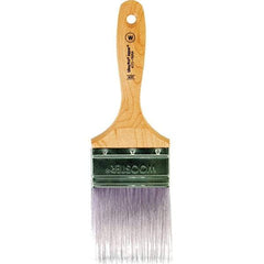 Wooster Brush - 3" Flat Synthetic Wall Brush - 3-7/16" Bristle Length, 6-1/4" Maple Beavertail Handle - Exact Tool & Supply