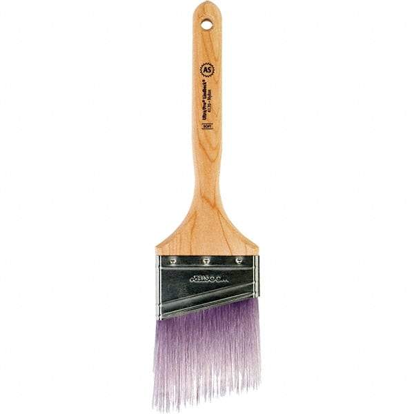 Wooster Brush - 3" Angled Synthetic Sash Brush - 3-3/16" Bristle Length, 7.77" Maple Fluted Handle - Exact Tool & Supply