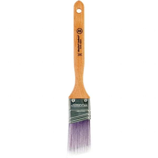 Wooster Brush - 1-1/2" Angled Synthetic Sash Brush - 2-7/16" Bristle Length, 7.77" Maple Fluted Handle - Exact Tool & Supply