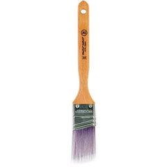 Wooster Brush - 1-1/2" Angled Synthetic Sash Brush - 2-7/16" Bristle Length, 7.77" Maple Fluted Handle - Exact Tool & Supply