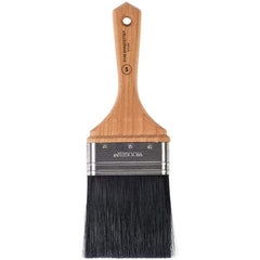 Wooster Brush - 3" Flat Synthetic Varnish Brush - 3-3/16" Bristle Length, 5-1/2" Maple Beavertail Handle - Exact Tool & Supply