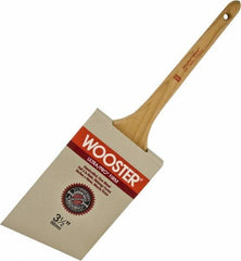Wooster Brush - 3-1/2" Angled Nylon/Polyester Sash Brush - 3-3/16" Bristle Length, 8" Maple Rattail Handle - Exact Tool & Supply
