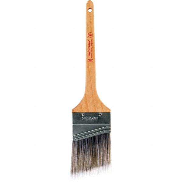 Wooster Brush - 2-1/2" Angled Nylon/Polyester Sash Brush - 2-11/16" Bristle Length, 8" Maple Rattail Handle - Exact Tool & Supply