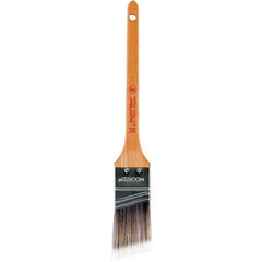 Wooster Brush - 1-1/2" Angled Nylon/Polyester Sash Brush - 2-3/16" Bristle Length, 8" Maple Rattail Handle - Exact Tool & Supply