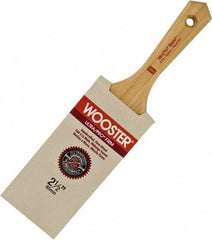 Wooster Brush - 3-1/2" Flat Nylon/Polyester Varnish Brush - 3-11/16" Bristle Length, 5-1/2" Maple Beavertail Handle - Exact Tool & Supply