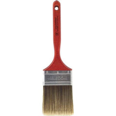 Wooster Brush - 3" Flat Nylon/Polyester Sash Brush - 3-3/16" Bristle Length, 7-3/16" Wood Fluted Handle - Exact Tool & Supply