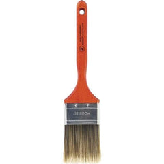 Wooster Brush - 2-1/2" Flat Nylon/Polyester Sash Brush - 2-15/16" Bristle Length, 7-3/16" Wood Fluted Handle - Exact Tool & Supply