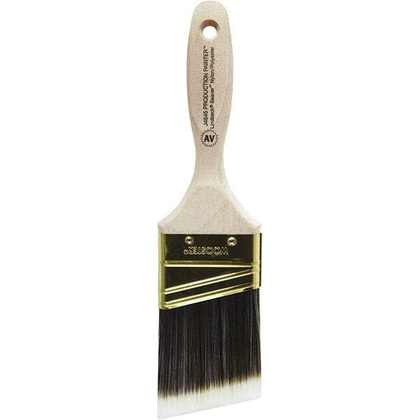 Wooster Brush - 2-1/2" Angled Nylon/Polyester Varnish Brush - 2-15/16" Bristle Length, 5-5/8" Plastic Beavertail Handle - Exact Tool & Supply