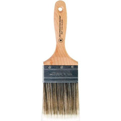 Wooster Brush - 3" Flat Nylon/Polyester Wall Brush - 3-7/16" Bristle Length, 6-1/4" Maple Beavertail Handle - Exact Tool & Supply