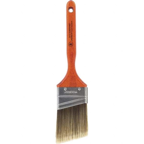 Wooster Brush - 2-1/2" Angled Nylon/Polyester Sash Brush - 2-15/16" Bristle Length, 7-3/16" Wood Fluted Handle - Exact Tool & Supply