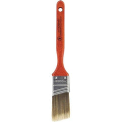 Wooster Brush - 1-1/2" Angled Nylon/Polyester Sash Brush - 2-7/16" Bristle Length, 7-3/16" Wood Fluted Handle - Exact Tool & Supply