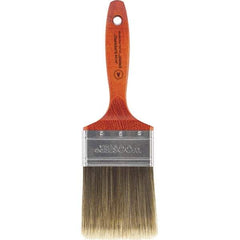 Wooster Brush - 3" Flat Nylon/Polyester Varnish Brush - 3-3/16" Bristle Length, 5-1/2" Wood Beavertail Handle - Exact Tool & Supply