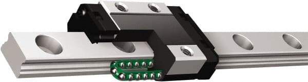 THK - 23.4mm Block L x 17mm W x 6.7mm H, 8mm Transverse Hole Spcg, 12mm Lateral Hole Spcg, 2-Row Mini SRS7GM Assembly - M2x2.3 Block Hole, 85mm Rail L x 7mm W x 4.7mm H, 8mm Assembly H, 0mm Overhang - Exact Tool & Supply