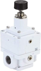 PRO-SOURCE - 1/4 NPT Port, 42 CFM, Miniature Regulator - 1.45 to 116 psi Range, 145 Max psi Supply Pressure, 1/8" Gauge Port Thread, 2.13" Wide x 5.16" High - Exact Tool & Supply