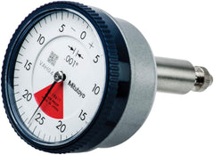 Mitutoyo - Dial Drop Indicators; Maximum Measurement (Decimal Inch): 0.0400 ; Dial Graduation (Decimal Inch): 0.001000 ; Dial Reading: 20-0-20 ; Accuracy (Decimal Inch): 0.001 ; Dial Color: White ; Minimum Measurement (Decimal Inch): 0.001 - Exact Tool & Supply