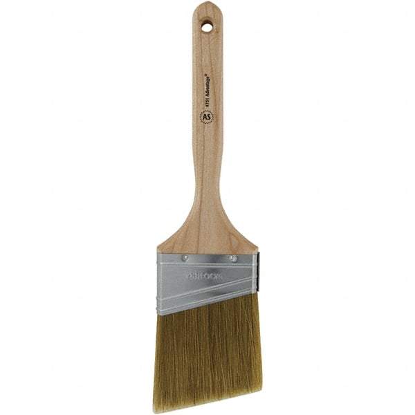 Wooster Brush - 3" Angled Hog Sash Brush - 3-3/16" Bristle Length, 7-1/8" Plastic Fluted Handle - Exact Tool & Supply