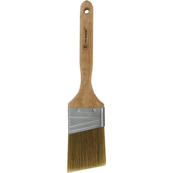 Wooster Brush - 2-1/2" Angled Hog Sash Brush - 2-15/16" Bristle Length, 7-1/8" Plastic Fluted Handle - Exact Tool & Supply