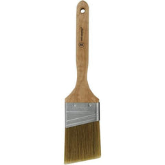 Wooster Brush - 2-1/2" Angled Hog Sash Brush - 2-15/16" Bristle Length, 7-1/8" Plastic Fluted Handle - Exact Tool & Supply
