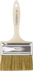 Wooster Brush - 4" Flat Hog Chip Brush - 1-15/16" Bristle Length, 5-5/8" Plastic Beavertail Handle - Exact Tool & Supply