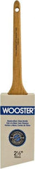 Wooster Brush - 2-1/2" Angled Hog Sash Brush - 2-7/16" Bristle Length, 8" Maple Rattail Handle - Exact Tool & Supply