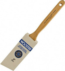 Wooster Brush - 2" Angled Hog Sash Brush - 2-11/16" Bristle Length, 7-7/8" Maple Fluted Handle - Exact Tool & Supply
