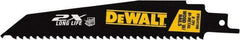 DeWALT - 6" Long x 1" Thick, High Speed Steel Reciprocating Saw Blade - Tapered Profile, 6 TPI, Toothed Edge, Universal Shank - Exact Tool & Supply