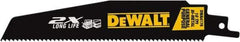 DeWALT - 6" Long x 1" Thick, High Speed Steel Reciprocating Saw Blade - Straight Profile, 10 TPI, Toothed Edge, Universal Shank - Exact Tool & Supply