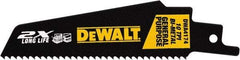 DeWALT - 4" Long x 1" Thick, High Speed Steel Reciprocating Saw Blade - Straight Profile, 10 TPI, Toothed Edge, Universal Shank - Exact Tool & Supply