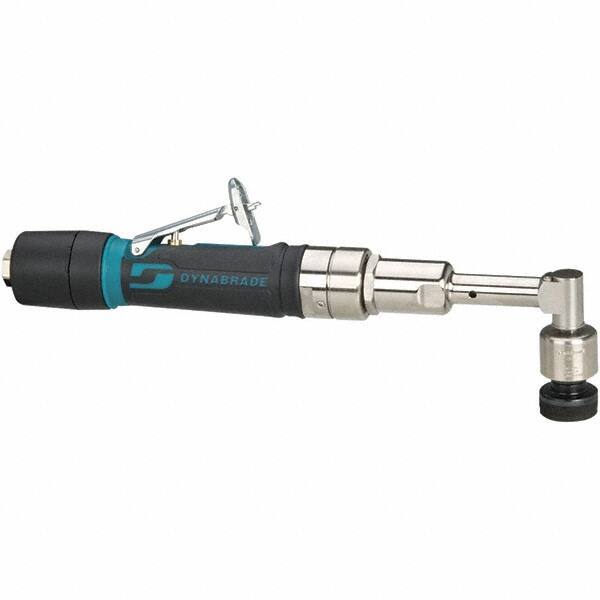 Dynabrade - 3,200 OPM, 26 CFM Air Consumption, 90 psi Air Pressure, Right Angle Air Orbital Sander - Round Pad, Adhesive/PSA Backing, 1/4 NPT Inlet - Exact Tool & Supply