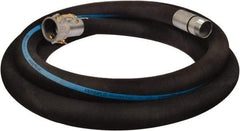Alliance Hose & Rubber - 3" ID x 3.42 OD, 150 Working psi, Black Synthetic Rubber Water & Discharge Hose - Female Camlock x Male Nipple Ends, 20' Long, -25 to 200°F - Exact Tool & Supply