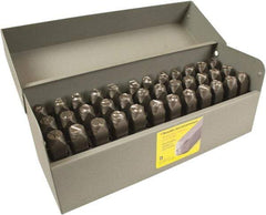 C.H. Hanson - 36 Piece, 1/4" Character Steel Stamp Set - Letters & Figures, Low Stress Round Face Full - Exact Tool & Supply