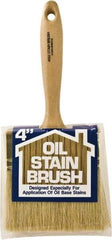 Wooster Brush - 4" Flat Hog Utility Paint Brush - 2-11/16" Bristle Length, 5-13/16" Poly Foam Beavertail Handle - Exact Tool & Supply