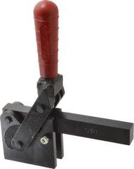 De-Sta-Co - 2,500 Lb Holding Capacity, Vertical Handle, Manual Hold Down Toggle Clamp - 129° Handle Movement, 199° Bar Opening, Solid Bar, Straight Base, Electro-Plated Zinc, Carbon Steel - Exact Tool & Supply